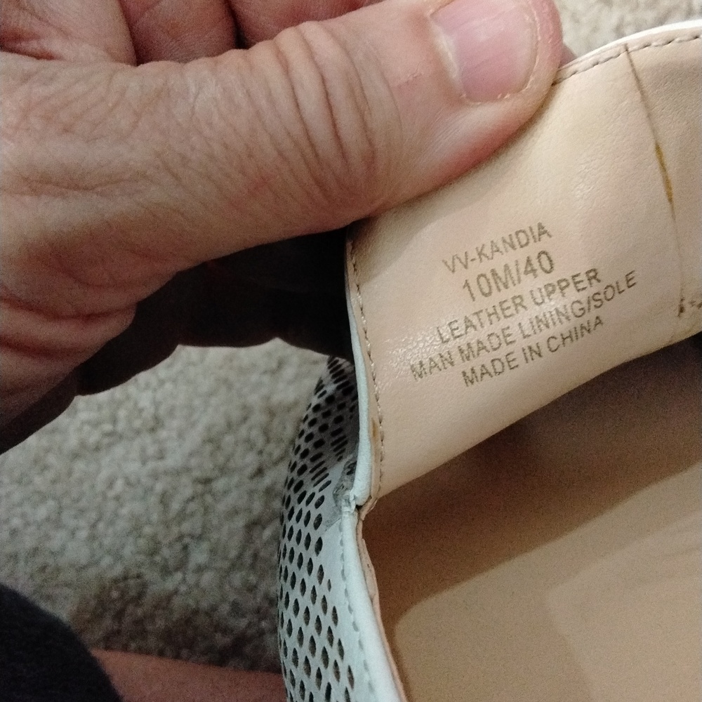Vince Camuto White Perforated Loafers - Picture 3 of 3